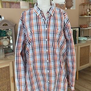 Tommy Hilfiger Red and Blue Plaid Shirt